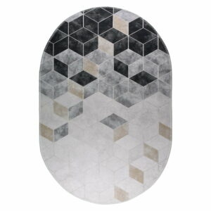 Biely/sivý umývateľný koberec 160x230 cm – Vitaus