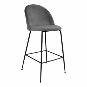 Sivé zamatové barové stoličky v súprave 2 ks 108 cm Lausanne – House Nordic
