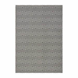 Čierno-biely vonkajší koberec NORTHRUGS Karo