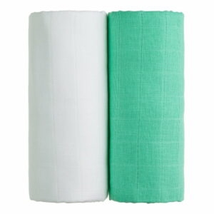 Súprava 2 bavlnených osušiek v bielej a zelenej farbe T-TOMI Tetra
