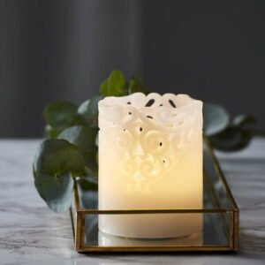 Biela vosková LED sviečka Star Trading Clary