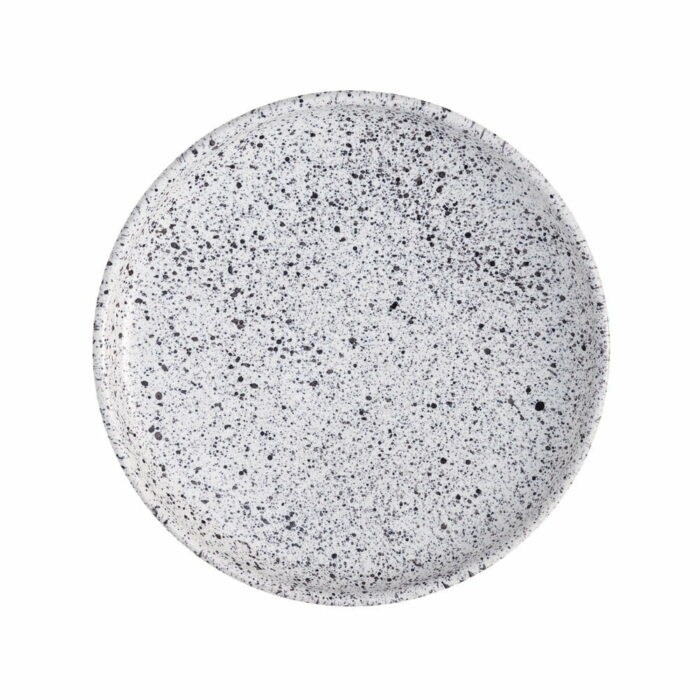 Bielo-čierny kameninový dezertný tanier ÅOOMI Mess