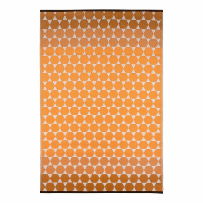 Oranžový vonkajší koberec Green Decore Hexagon