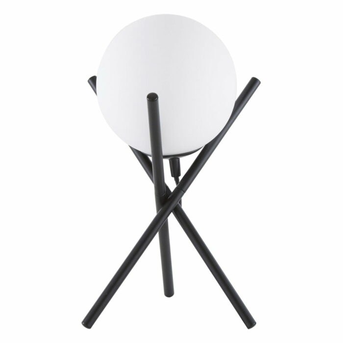 Čierno-biela stolová lampa so skleneným tienidlom Westwing Collection Erik