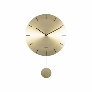 Nástenné kyvadlové hodiny v zlatej farbe Karlsson Impressive