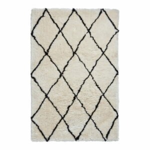 Béžovo-čierny ručne tuftovaný koberec Think Rugs Morocco Ivory & Black