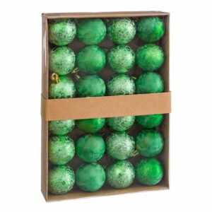 Súprava 24 vianočných ozdôb v zelenej farbe Unimasa Aguas
