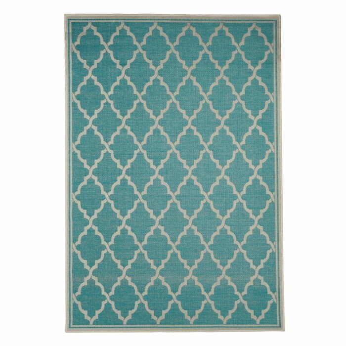 Tyrkysovomodrý vonkajší koberec Floorita Intreccio Turquoise