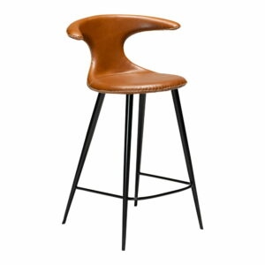 Koňakovohnedá barová stolička z imitácie kože DAN–FORM Denmark Flair