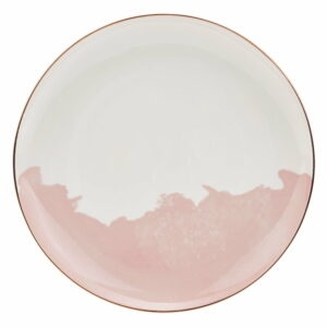 Súprava 2 ružovo-bielych porcelánových dezertných tanierov Westwing Collection Rosie