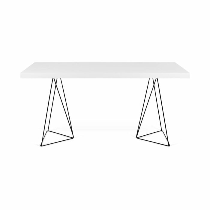 Biely jedálenský stôl s kovovými nohami TemaHome Trestle