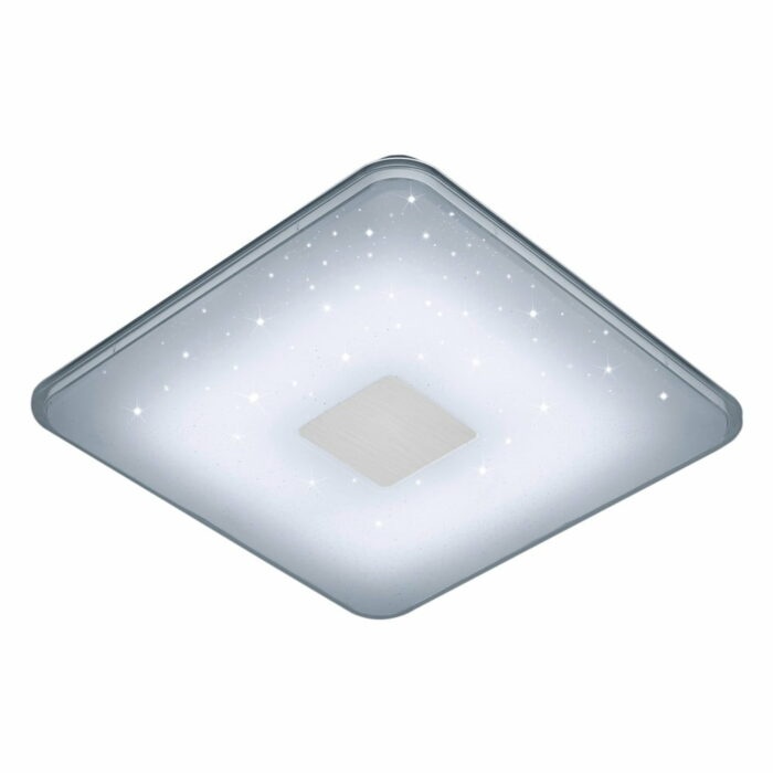 Biele štvorcové stropné LED svietidlo na diaľkové ovládanie Trio Ceiling