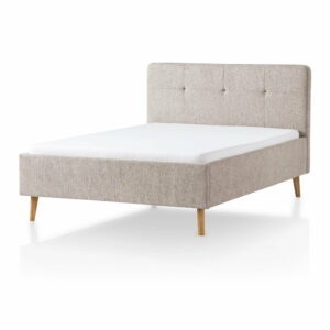 Sivá/hnedá čalúnená dvojlôžková posteľ 140x200 cm Smart – Meise Möbel