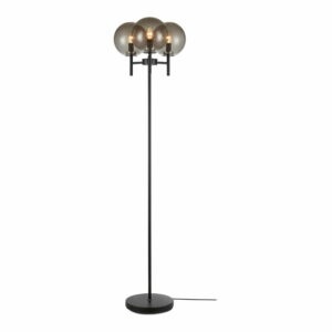 Čierna voľne stojacia lampa v čiernej farbe Markslöjd Crown Floor 3L