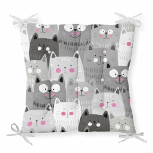 Sedák na stoličku Minimalist Cushion Covers Gray Cats