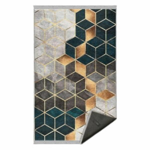 Biely/v petrolejovej farbe umývateľný koberec 120x180 cm – Mila Home