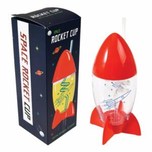 Detský pohár so slamkou v tvare rakety Rex London Space Age