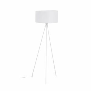 Biela stojacia lampa s textilným tienidlom (výška 157 cm) Ikia - Kave Home
