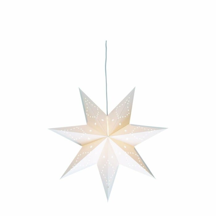 Biela vianočná závesná svetelná dekorácia Markslöjd Saturnus