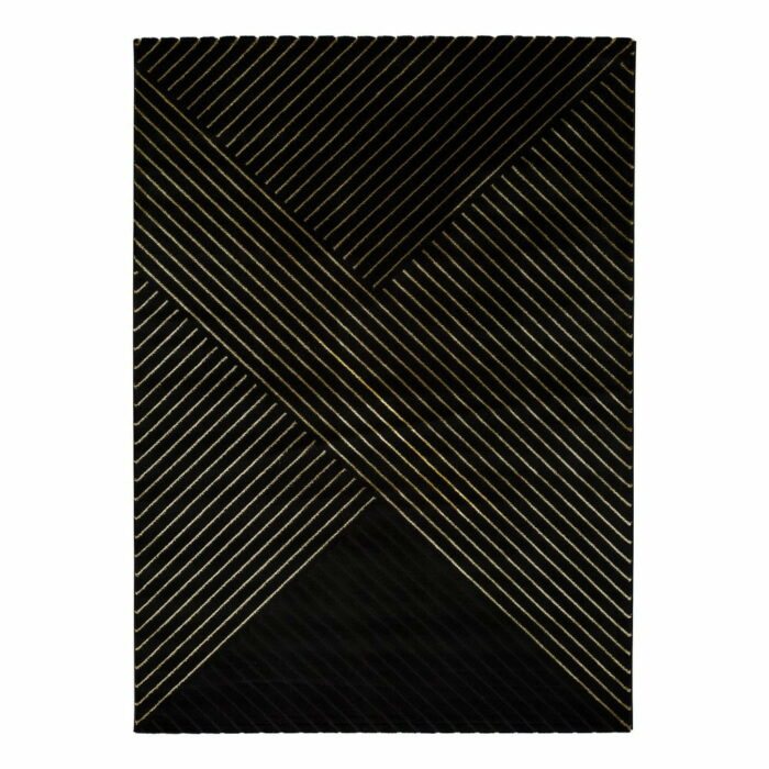 Čierny koberec Universal Gold Stripes