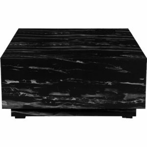 Čierny konferenčný stolík v dekore mramoru 100x100 cm Vito - Støraa