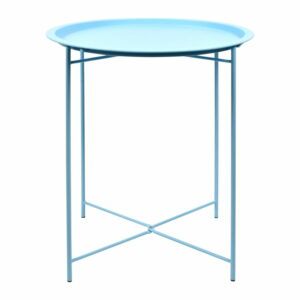 Oceľový rozkladací záhradný stolík v tyrkysovej farbe Esschert Design