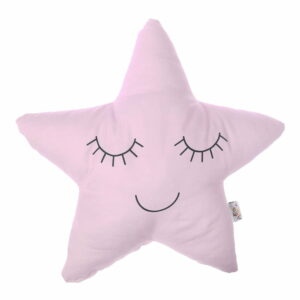 Svetloružový detský vankúšik s prímesou bavlny Mike & Co. NEW YORK Pillow Toy Star