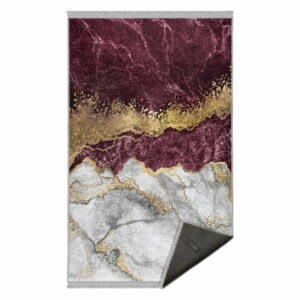 Vínovočervený/biely umývateľný koberec 120x180 cm – Mila Home