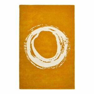 Horčicovožltý vlnený koberec Think Rugs Elements Circle