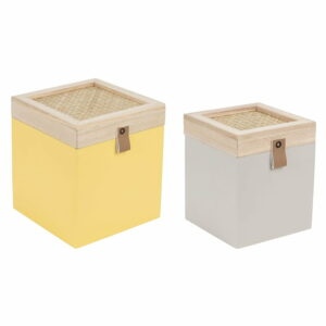 Dekoratívne slamené úložné boxy s vekom v súprave 2 ks Beezz - Jardin d